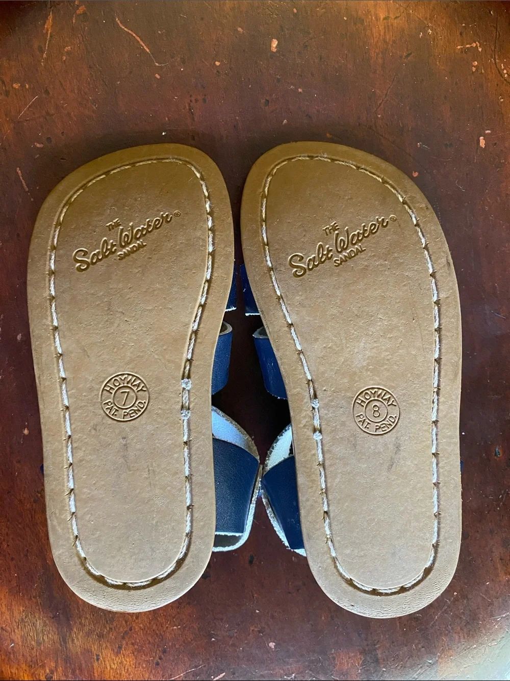 Salt Water by Hoy Shoe Kids Navy Blue Leather Sandals